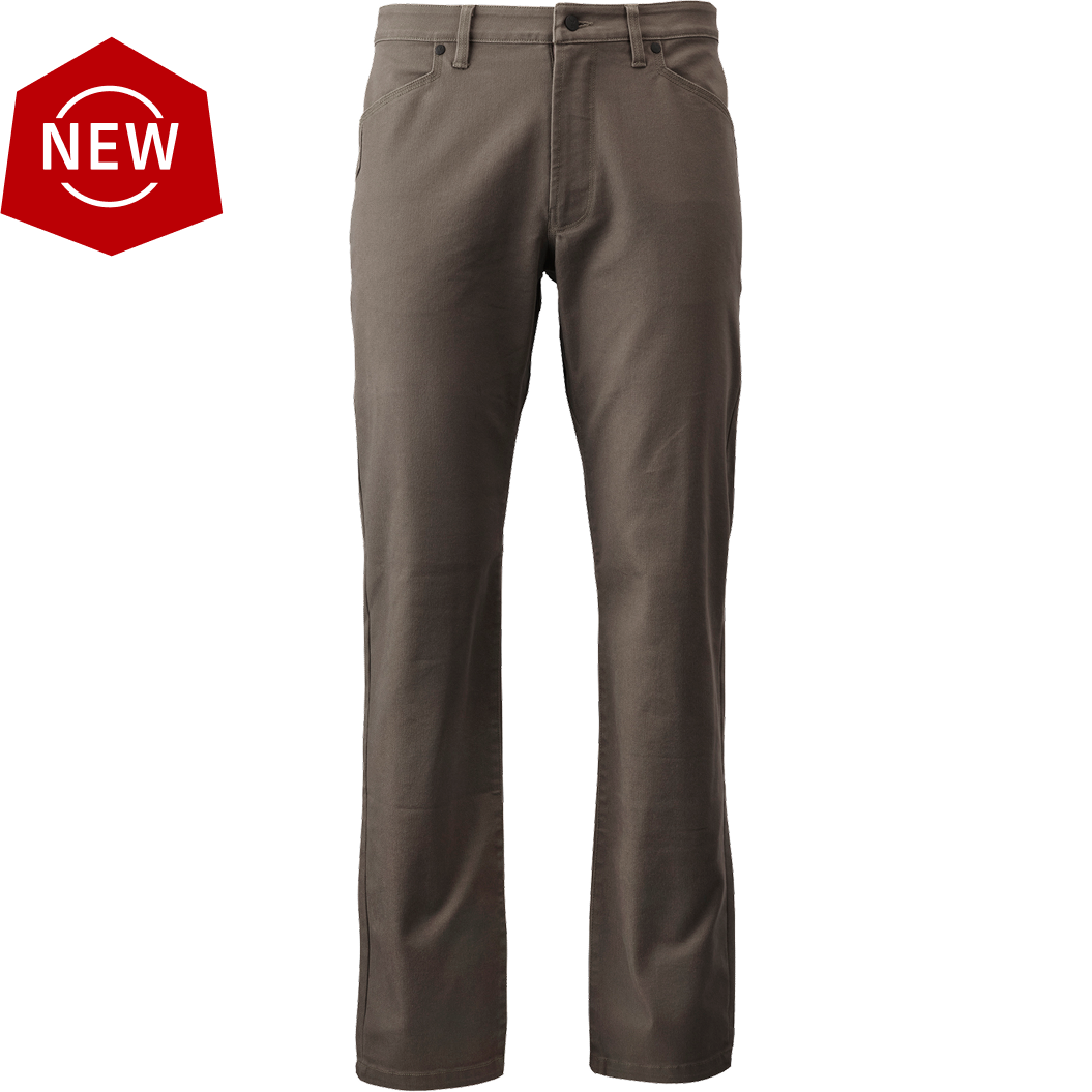 Badlands brown pants; straight-leg fit, front pockets, new release. Badlands skull logo not visible.