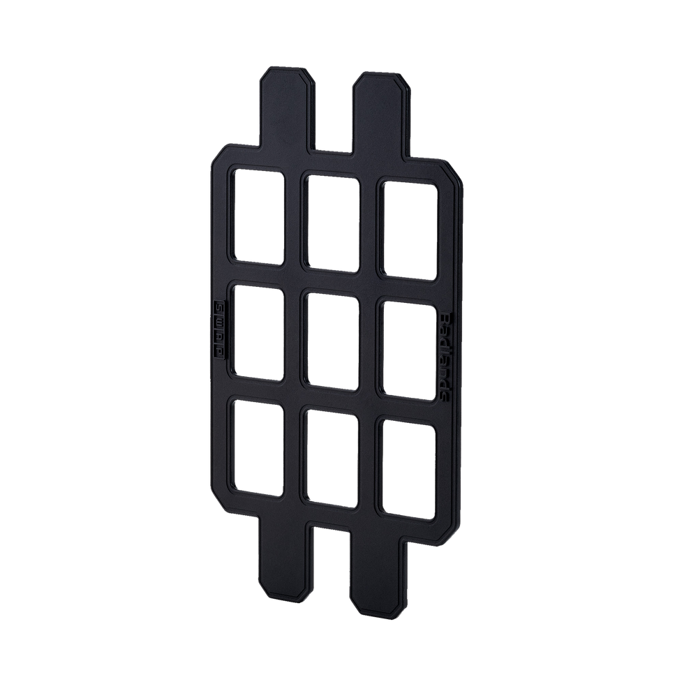 Black Badlands Grid Panel with logo skull; modular accessory for gear organization, lightweight and durable.
