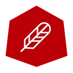 White feather icon on a red hexagon, representing lightweight gear from Badlands.