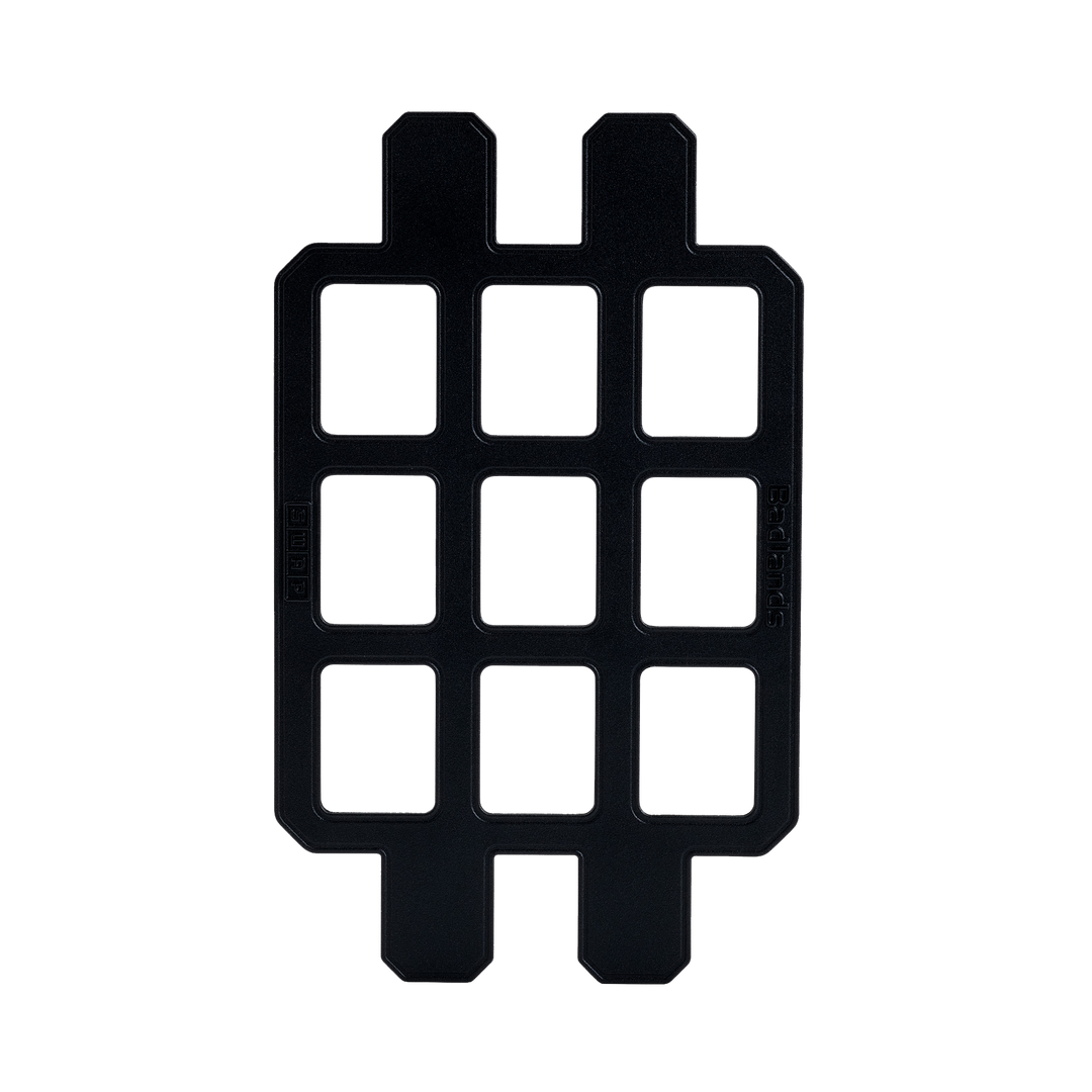 Black Badlands Grid Panel with nine rectangular slots, featuring the Badlands logo skull on the side.